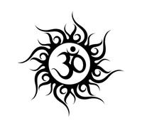 Om Symbol Yoga OM Mandala Aum Symbol Yoga Wall Decals 36x36.3cm Wall beautification Black