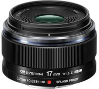 OM SYSTEM M.Zuiko Digital 17 mm F1.8 II Wideangle Lens, Fast Fixed Focal Length for Micro Four Thirds System Cameras (Olympus OM-D and PEN, Panasonic G-Series), Black