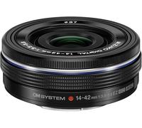 OM SYSTEM M.Zuiko Digital 14-42 mm F3.5-5.6 EZ Pancake Lens, Standard Zoom, Suitable for All MFT Cameras (Olympus OM-D and PEN Models, Panasonic G-Series), Black