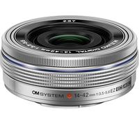 OM SYSTEM M.Zuiko Digital 14-42mm F3.5-5.6 EZ Lens - Ultra Compact Pancake Zoom for Micro Four Thirds Cameras (Olympus OM-D and PEN Models, Panasonic G-Series), 3x Optical Zoom, Sharp Image Quality
