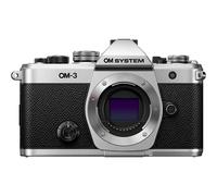 OM SYSTEM OM-3 Micro Four Thirds System Camera, 20 MP BSI Stacked Sensor, 5-Axis Image Stabilisation, Silver