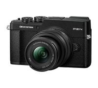 OM SYSTEM PEN Weatherproof Mirrorless Camera Black with Electronic Viewfinder and Color Profile Control for Everyday and Travel Photography with M.Zuiko Digital 14-42mm F3.5-5-6 III Black