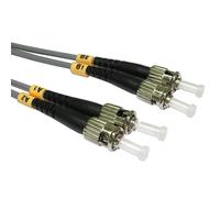 OM1 Grey Fibre Optic ST ST Duplex MM 62.5 125 Patch LSZH Cable 3m