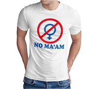 OM3 - AL Bundy - NO MA'AM - T-Shirt US Serie Episode 90s Kult Geek Fun Nerd Emo, L, White