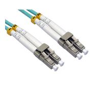 OM3 Aqua Fibre Optic LC LC Duplex MM 50 125 Patch LSZH Cable 20m