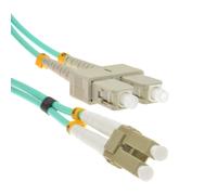 OM3 Aqua Fibre Optic LC SC Duplex MM 50 125 Patch LSZH Cable 2m