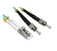 kenable OM3 Aqua Fibre Optic ST LC Duplex MM 50 125 Patch LSZH Cable 3m [3 metres]