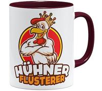 OM3 Chicken Whisperer Mug Farmer Chicken Whisperer Chicken Rooster III Ceramic Mug 11 oz 325 ml Printed on Both Sides Bordeaux