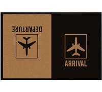 OM3® Funny Doormat with Saying - Airport - Arrivals Departures - Arrival Departure - Airport Style III - Non-Slip & Washable - 60 x 40 cm -