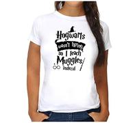 OM3® Hogwarts Wasn't Hiring So I Teach Muggles Instead T-Shirt - Women's - Fun Saying Statement - S - XXL, White, M