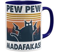 OM3® Pew Pew Madafakas Mug II Ceramic Mug 11 oz 325 ml Printed on Both Sides Dark Blue