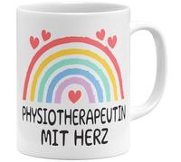 OM3® Physiotherapist with Heart Coffee Mug - Gift Idea Physiotherapy Practice Therapist - Ceramic Mug - 11 oz 325 ml - Printed on Both Sides - White