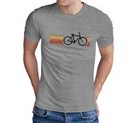 OM3® Retro Bicycle T-Shirt | Men's | Cycling Cyclist Biking Bicycle Cyclist | S - 5XL, grey mixed, XXL