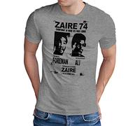 OM3® ZAIRE74 Foreman vs Ali T-Shirt - Men's - Rumble In The Jungle Heavyweight Boxing Fight - S - 5XL, grey mixed, XXL