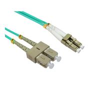 OM4 Aqua Fibre Optic LC SC Duplex MM 50 125 Patch LSZH Cable 10m