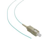 OM4 Fibre Optic SC Pigtail Simplex MM 50 125 Splicing LSZH Cable 1m Aqua