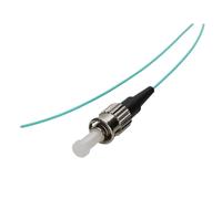 OM4 Fibre Optic ST Pigtail Simplex MM 50 125 Splicing LSZH Cable 1m Aqua