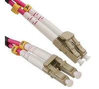 OM4 Heather/Erika Violet Fibre Optic LC Duplex MM 50 125 Patch LSZH Cable 2m