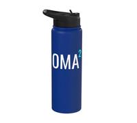 Oma Hoch 2 Mathematics Design German Grandma Two Grandkids Stainless Steel Insulated Water Bottle