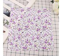 Omabeta 100% Cotton DIY Craft Cloth Set Elegant Purple Flower Pattern