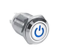 Omabeta 12mm LED Power Push Button Switch Durable Metal Momentary Type
