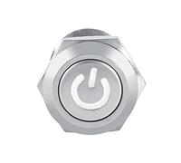 Omabeta 12mm LED Power Push Button Switch Durable Metal Momentary Type