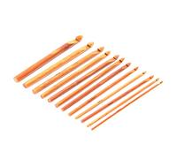 Omabeta 12pcs Premium Bamboo Crochet Hooks Set for Knitting Projects with