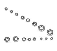 Omabeta 140pcs Stainless Steel Hex Nut Assortment Set M1 M1.2 M1.4 M1.6 M2 M2.5 M3 304 SS Hexagonal Nuts for Industrial Construction Fasteners