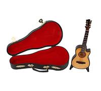 Omabeta 16cm Cutaway Mini Wooden Guitar Replica with Stand Ornament (16cm cutaway guitar)