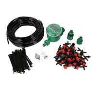 Omabeta 20m Micro Irrigation System Dripper Hose Kit Automatic Watering Timer Self Watering Drip Irrigation System for Garden Greenhouse Plants with Adjustable Drippers