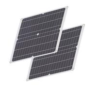Omabeta 25W Solar Panel Kit with Dual USB Ports High Efficiency Solar Charge Controller for Outdoor Camping and Travel Monocrystalline 2pcs