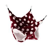Omabeta 3 Layer Small Animal Hammock Soft Flannel Warm Sleeping Bag for Hamsters Squirrels Ferrets 30x30cm (Wine Red)