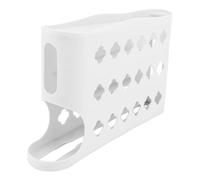 Omabeta 4 Tier Egg Organizer for 30 Capacity with Safety Rails for Fridge Storage, Egg Holder Dispenser, Automatic Rolling Design,7.09x12.99x2.76in (White)