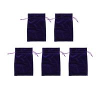 Omabeta 5PCS Luxury Velvet Drawstring Gift Bags for Jewelry Storage, Soft Velvet Pouch Set for Tarot Cards Dice Rune Stones Bracelets Candies Marbles Gifts (Purple)