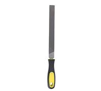 Omabeta 8in Steel File, T12 Carbon Tool Steel Grinding with Ergonomic Non Slip Handle, for Sharpening Shaping Metal Wood Plastic Professional (8 inch Medium Tooth Flat File with Handle)