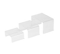 Omabeta Acrylic Transparent Doll Toy Figure Display Riser Stand Set for Jewelry Organization, Home Decor for Toy Collectors and Store Display (3pcs, 8")