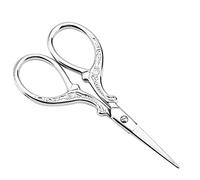 Omabeta Antique Sewing Shears Vintage Embroidery Scissors Handmade Craft Scissor for Cross Stitch DIY with Stainless Steel & Handle Gold Silver Rose Gold Bronze (Silver)