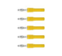 Omabeta Banana Plug Adapter Strong Connectivity Efficient Use for Industrial 5Pcs Conversion Plug, 30Vac-60Vdc 4mm to 2mm, PA Brass Material (Yellow)