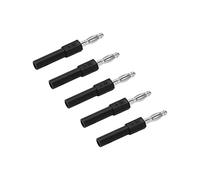 Omabeta Banana Plug Adapter Strong Connectivity Efficient Use for Industrial 5Pcs Conversion Plug, 30Vac-60Vdc 4mm to 2mm, PA Brass Material (Black)