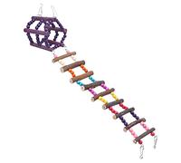 Omabeta Bird Climbing Ladder Toy for Parrots and Small Animals, Natural Log Material, Loop and Ladder Design, 2 Units