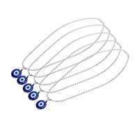 Omabeta Blue Eye Protection Necklace Beautiful Charm Gift for Friends and Family 5 Pieces 2.5x2.5cm
