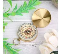Omabeta Brass Retro Style Pocket Watch Type Luminous Flip Compass for Outdoor Mountaineering, Durable Portable Office Decoration Craft Collection for Survivalists, Made of Brass
