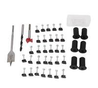 Omabeta Cable Routing Kit for Easy Cable Management and Neat Installations with 6 Grommets 30 Clips and Drill Bits for Residential Walls (Black)