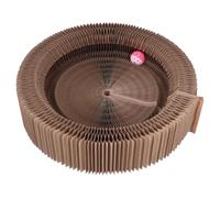 Omabeta Cat Scratcher Lounge Bed Eco-Friendly Corrugated Cardboard Round Scratching Pad for Cats 26x28cm 1 Piece