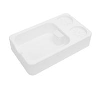 Omabeta Coffee Knock Box Organizer Coffee Knock Multifunctional Station Grounds Bin for 51mm 53mm 58mm Portafilter (White)
