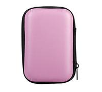 Omabeta EVA Digital Storage Bag PU Leather Gadget Organizer Case Shockproof for USB Flash Drive Earphone Data Cable SD Card 5 Colors (Pink)