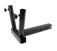 Omabeta Flag Pole Holder Bracket Durable Flagpole Mount for Trucks SUVs RVs Black Steel 1 Unit (Double Tube)