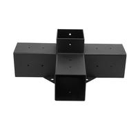 Omabeta Galvanized Fully Welded Gazebo Bracket for Pergola Wood Post, Stable Structure, for Balconies, Parks, Heavy Duty, Black, 1 Set, 3.6in Inner Diameter Caliber (4 Way)