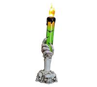 Omabeta Halloween Skull Candle Holder Light with Creepy Skull Shapes, Adds Mystery and Style to Your Party Decorations (Green)