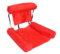 Omabeta Inflatable Floating Row Swimming Pool Water Hammock for Summer,Cool Lightweight PVC Lounge Chair for All Day Comfort in Pool or Sea,Red,26.4x24x22.6in,with Pump,Applicable for Swimming Pools